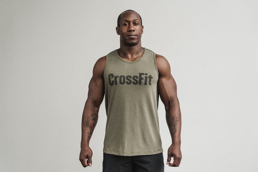 NOBULL Crossfit® Tank Üstleri Erkek - Yeşil Ordu - Turkiye (BNJ-275381)